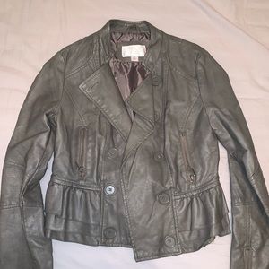 Gray Leather Jacket